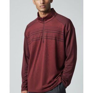 PGA Tour Mens Burgundy Long-Sleeve 1/4 Zip Pullover Shirt Motionflux 360 XL